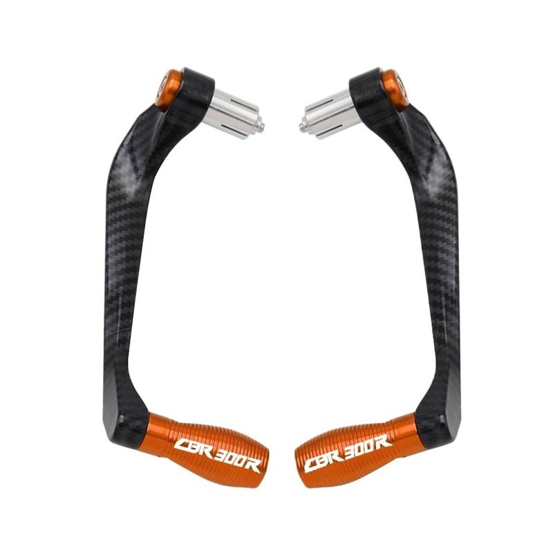 Für CBR300R CBR 300R Motorrad Universal 7/8 "22mm CNC Lenkergriffe Bremskupplungshebel Lenker Schutzfolie(B Orange) von GUOXUN