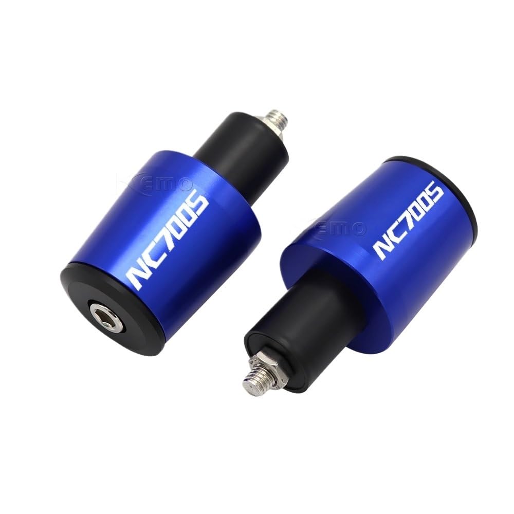 Für NC700S NC700 S NC 700S Motorrad 7/8''22mm CNC Aluminium Lenker Griffe Griff Bar Kappe End Stecker(Blue) von GUOXUN