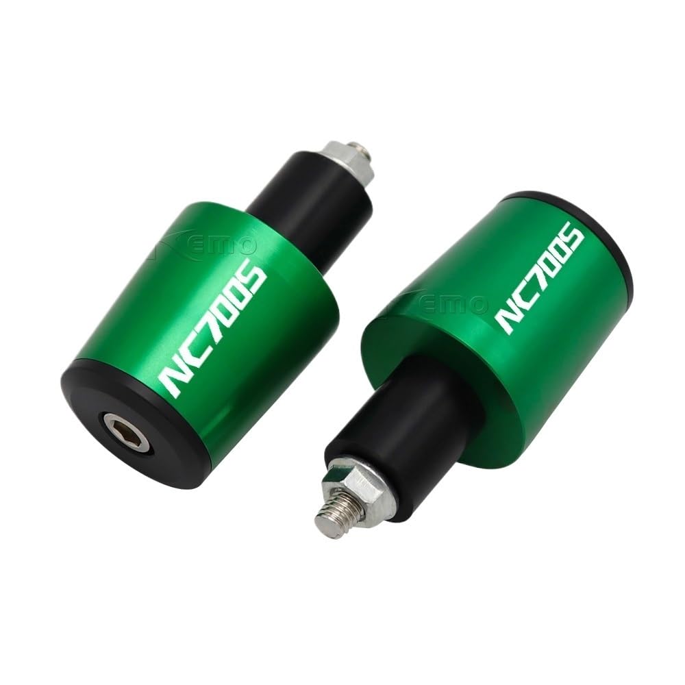 Für NC700S NC700 S NC 700S Motorrad 7/8''22mm CNC Aluminium Lenker Griffe Griff Bar Kappe End Stecker(Green) von GUOXUN