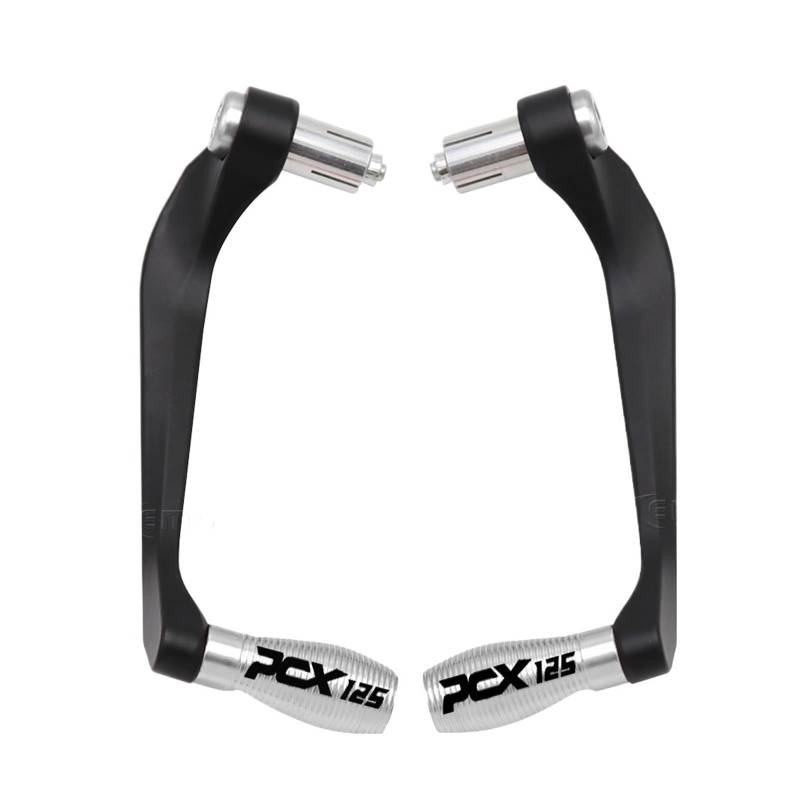 Für PCX125 PCX 125 Motorrad Universal 7/8 "22mm Aluminium Lenker Griffe Bremse Kupplung Hebel Griff Bar Schutz Protector(A Silver) von GUOXUN