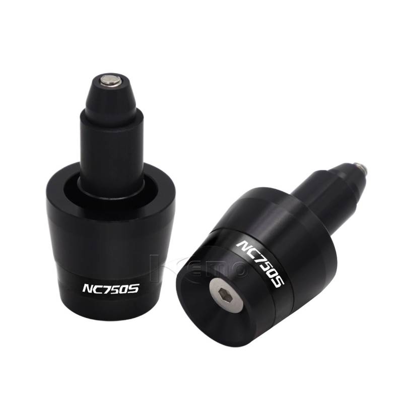 Motorrad 13-22mm Griff Bar End Gewicht Lenker Griffe Kappe Anti Vibration Silder Stecker Für NC750S NC 750 S NC750(Black) von GUOXUN