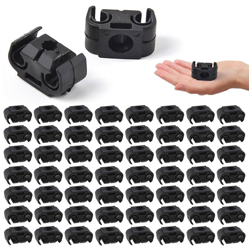 GUOYOU 50PCS Bremsleitung Bremsschlauch Clip, Halter Bremsleitung, Auto Bremsleitung Clip, Schwarz Bremsleitung Halter Kunststoff, Bremsleitung Bremsschlaeuche Doppelt Clip, Automobilzubehör von GUOYOU