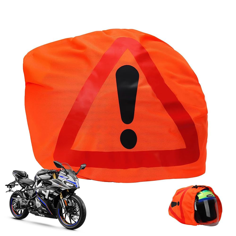 GUOYOU Verbandskasten Auto,Warndreieck Motorradhelm Überzug Warndreieck Kfz Auto Warndreieck Pannendreieck Kfz Verbandskasten Warnhaube für Helme Warndreieck,für Fernreisen und Nachtfahrten,Orange von GUOYOU