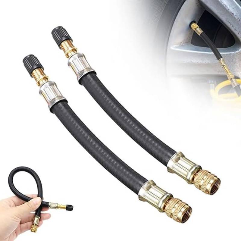 2PCS Universal Flexible Tire Valve Extenders,Flexible Gummi-Verlängerung,Autoventil Ventilverlängerungen,Reifenventil Verlängerung Adapter mit Ventilkappe,für Autos,LKWs,Motorräder,Fahrräder (150mm) von GUSHE