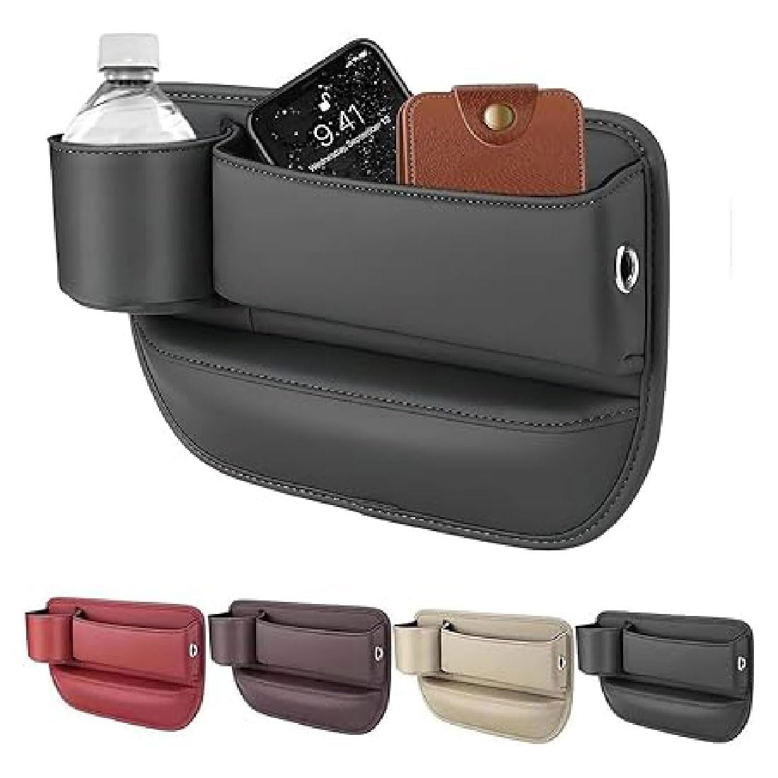 Berimat for Car, Cup Holder Gap Bag for Car, Aufbewahrungsbox für Autositze, Autositz Lückefüller Organizer mit Getränkehalter, Autositz Seitentaschen Organizer für Handys Geldbörse (Schwarz, Left) von GUSHE