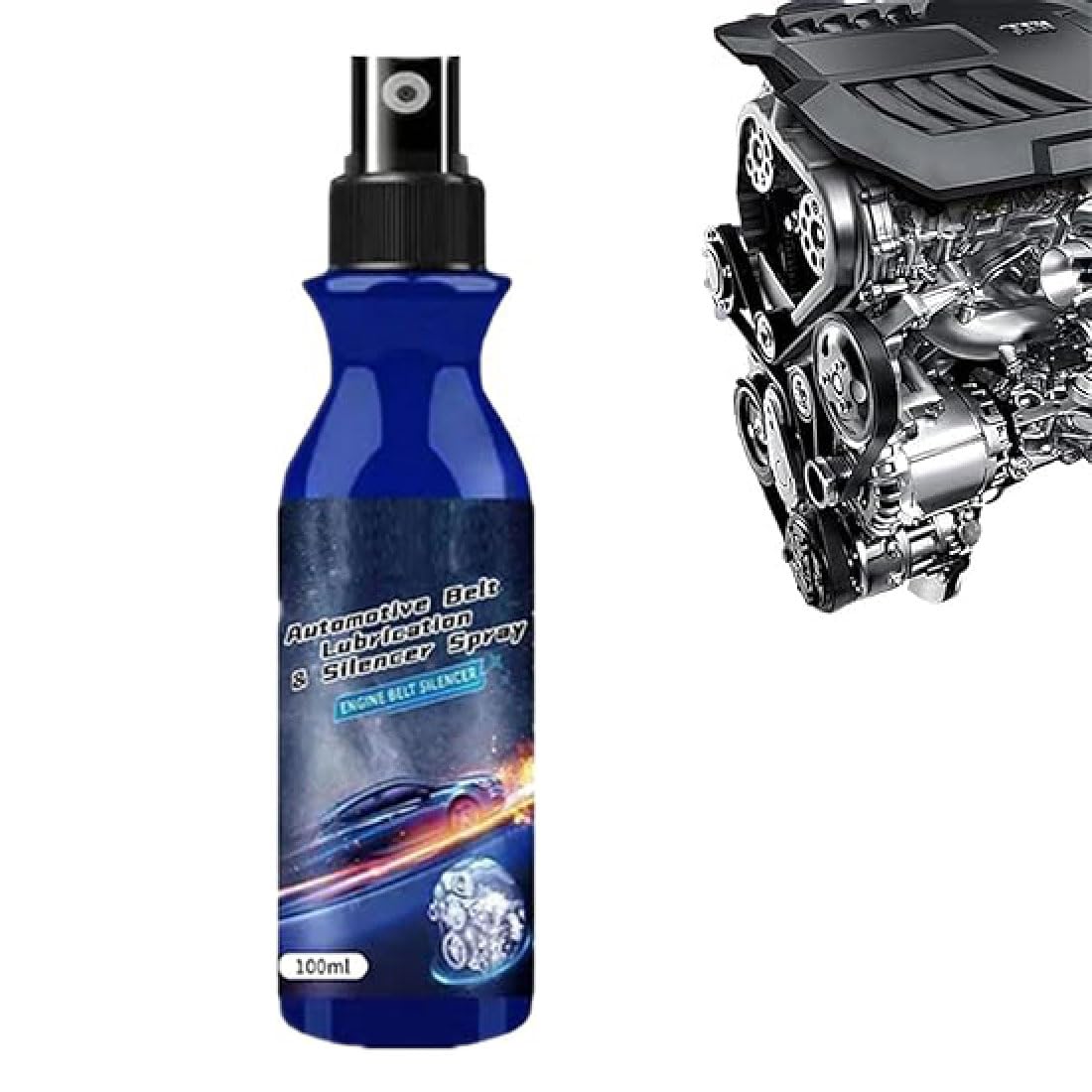 GUSHE Automotive Belt Lubrication & Silencer Spray, Auto-Riemengeräusch-Spray, Gürtel-Spray-on-Dressing, Schalldämpfer für den Motorriemen des Automobils, Geräuschunterdrückung des Motorriemens (1PC) von GUSHE