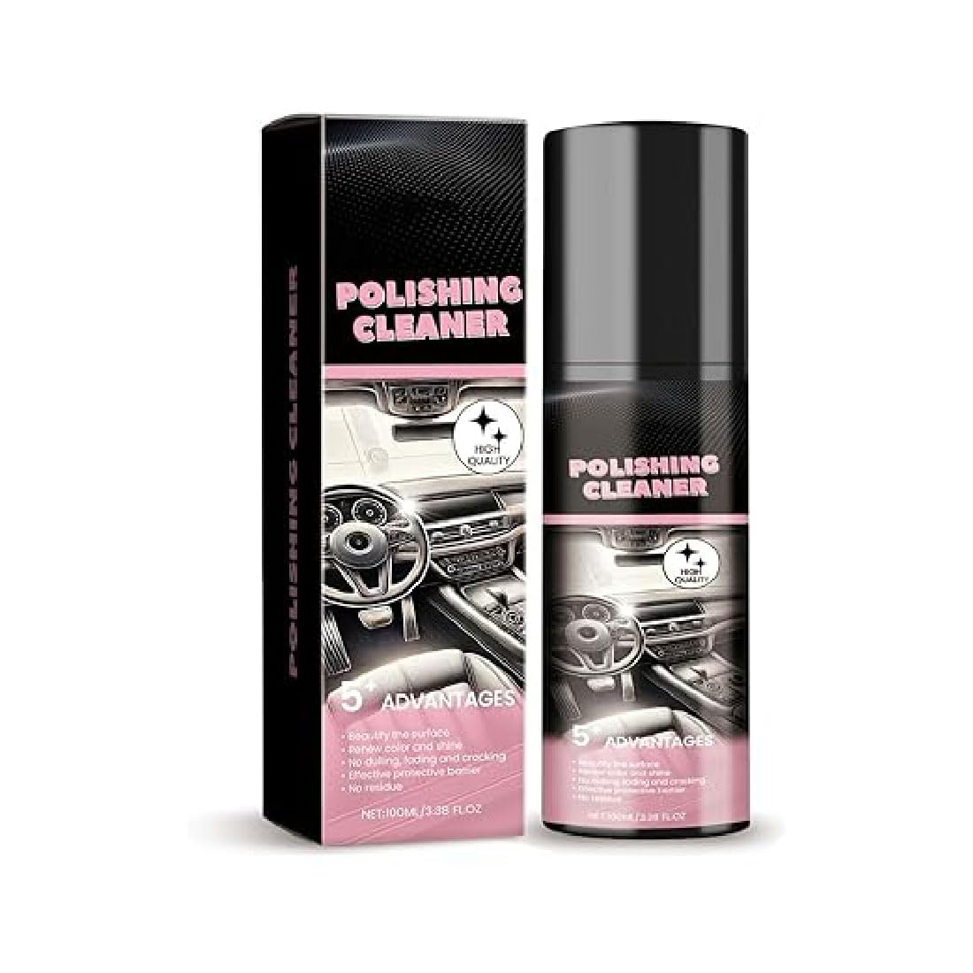 GUSHE Nicetopu Polishing Cleaner, Car Interior Cleaner, Polierreiniger für den Autoinnenraum, Autopolitur-Spray, Auto Innenraum Reiniger Set, Auto Cockpit Reiniger, Autopflege Innenraumreiniger (1PC) von GUSHE