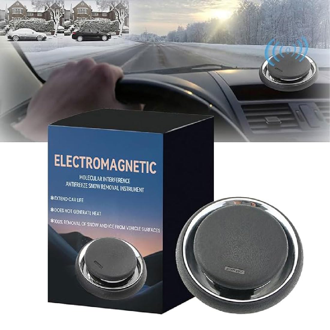 GUSHE Suptruck Antifreeze Device, Elektromagnetischer Enteiser für Auto, Elektromagnetische molekulare Interferenz Frostschutzmittel Schneeräumungswerkzeug, Auto-Interferenz-Anti-Frost-Gerät (1PC) von GUSHE