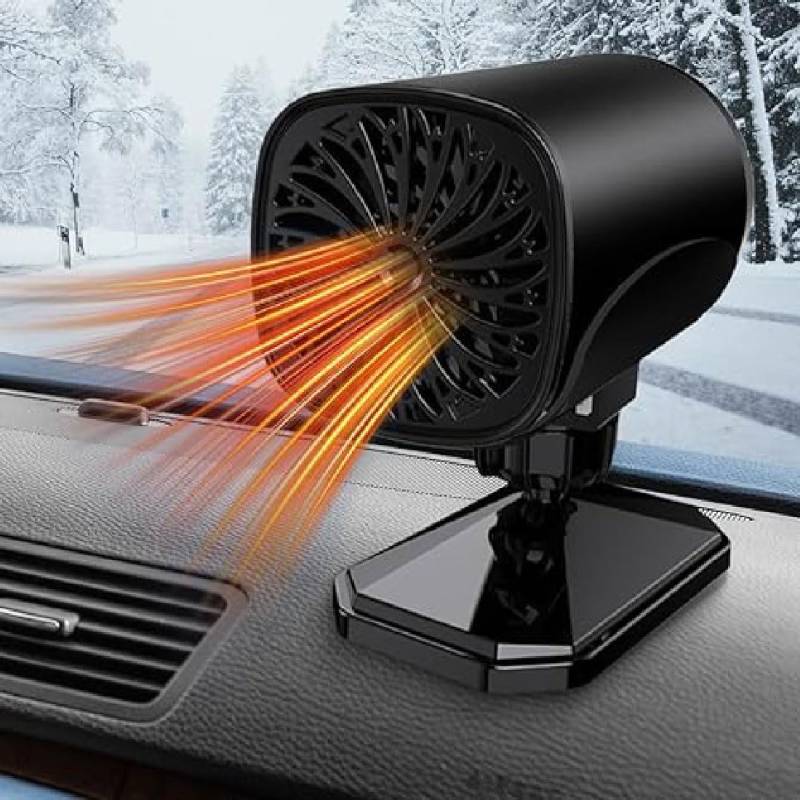 Portable Car Heater,Auto Heizlüfter,Tragbare Autoheizung Defroster,Auto Heizung Entfroster mit 360° Drehbasis,2 in 1 Auto Windschutzscheibe Schneller Heizlüfter Defroster,Universal-Auto-Heizung (24V) von GUSHE