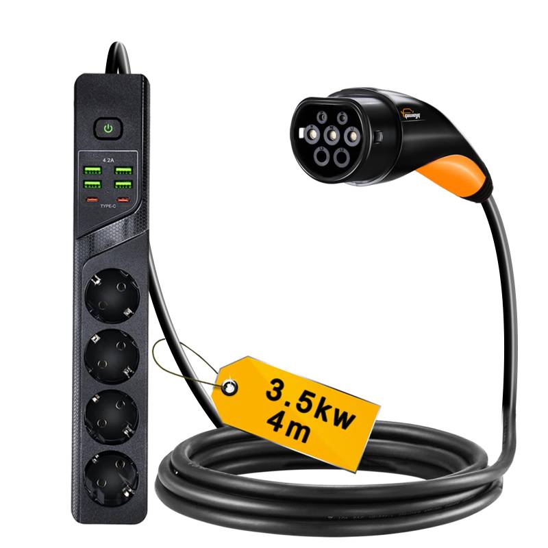 [Nur kompatibel mit MG BYD Auto EV] GUWIEYG V2L Kabel kompatibel mit MG BYD, 4M 16A 3.5kw Fahrzeug zu laden mit 10-Port europäischen Stecker, Type2 Discharger Fit für MG4 MG5 Auto von GUWIEYG