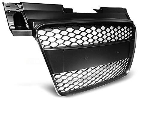 Frontgrill kompatibel mit Audi TT 2006 2007 2008 2009 Coupe Roadster Front Central Grill Sport GV-9 Honeycomb Mesh Kühlergrill Sport Schwarz von GV-ZONE