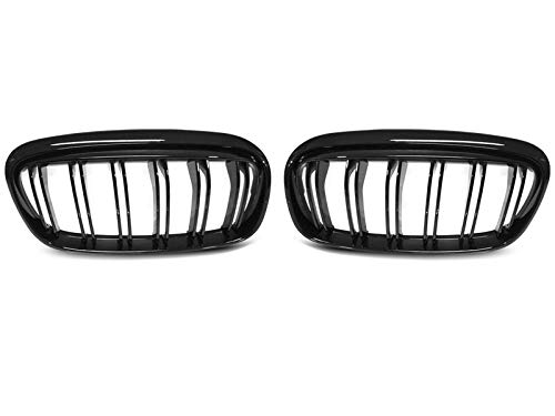 Frontgrill kompatibel mit BMW 2er-Serie F45 F46 2014 2015 2016 2017 2018 Front Central Grill Sport GV-164 Front Sport Ersatz Nieren Kühlergrill Glänzend Schwarz Doppelstange von GV-ZONE