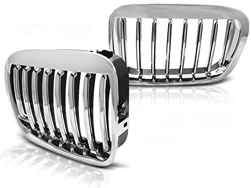 Frontgrill kompatibel mit BMW 3er E46 1998 1999 2000 2001 Limousine Touring Front Central Grill Sport GV-81 Front Sport Ersatz Nieren Kühlergrill Chrom von GV-ZONE