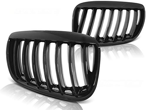 Frontgrill kompatibel mit BMW X5 E53 2004 2005 2006 SUV Front Central Grill Sport GV-142 Front Sport Ersatz Nieren Kühlergrill Glänzend Schwarz von GV-ZONE