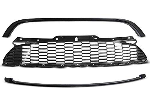 Frontgrill kompatibel mit Mini Cooper S/Jcw 2006 2007 2008 2009 2010 2011 2012 2013 2014 R56/57/55 R55 R56 R57 Front Central Grill Sport GV-189 Kühlergrill Sport glänzend schwarz von GV-ZONE