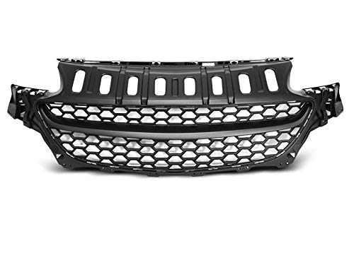 Frontgrill kompatibel mit Opel Corsa E 2014 2015 2016 2017 2018 2019 Front Central Grill Sport GV-236 Kühlergrill Sport Schwarz von GV-ZONE