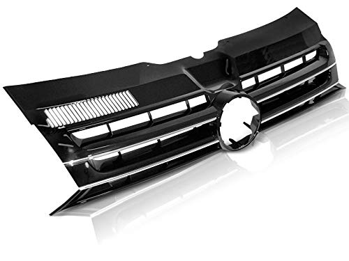 Frontgrill kompatibel mit Volkswagen T5 2010 2011 2012 2013 2014 2015 Caravelle Mulivan Front Central Grill Sport GV-258 Kühlergrill Sport Chrom Schwarz von GV-ZONE