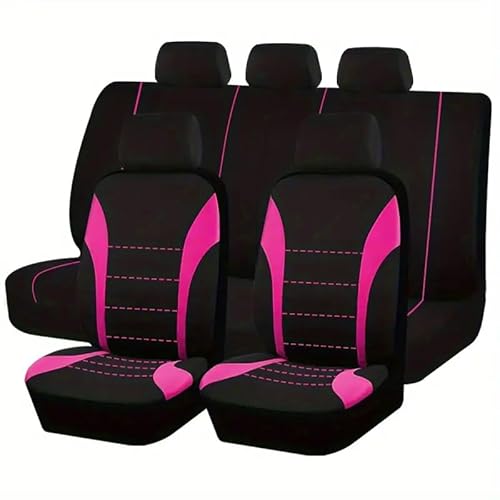 GVILTY Stoff Sitzbezügesets Komplettset Brauch für Suzuki Swift 2013-2022, Vordersitze und Rückbank 5-Sitze Autositzbezüge, Auto-Sitzbezug Auto Zubehör Innenraum,D/Pink von GVILTY