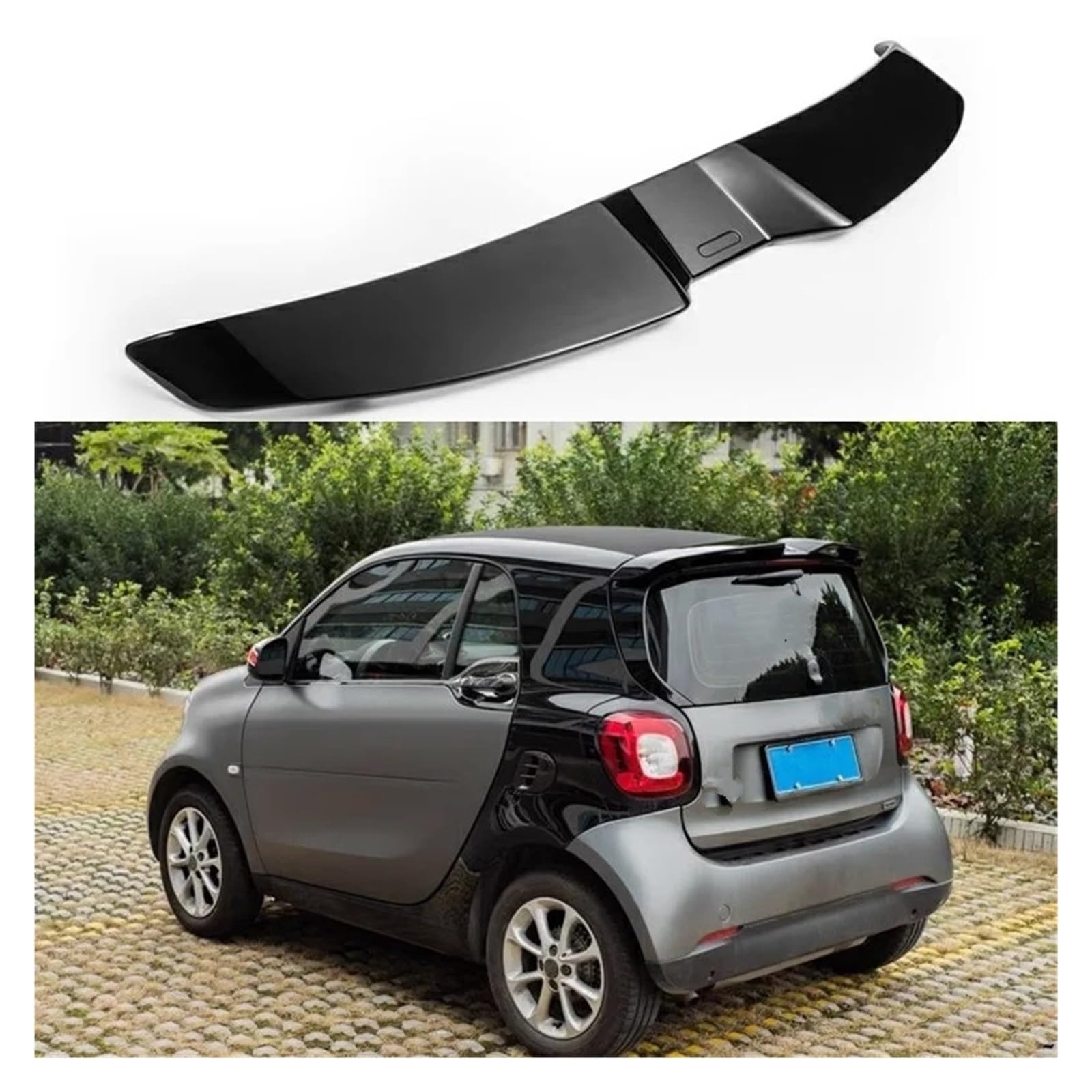 Auto Heckspoiler Für Benz Für Smart Für Fortwo Für Forfour 453 Spoiler ABS Kunststoff Heckspoiler Flügel Sport Kit Zubehör Heckspoiler Auto Heckflügel(Carbon Fiber Look) von GXFCASE