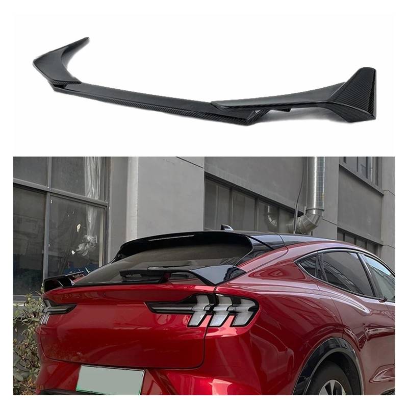 Auto Heckspoiler Für Ford Für Mustang Für Mach-E Für Much E 2021 2022 Bis Up Auto Heckflügel ABS Heckspoilerlippe Heckspoiler Auto Heckflügel(Carbon Fiber) von GXFCASE