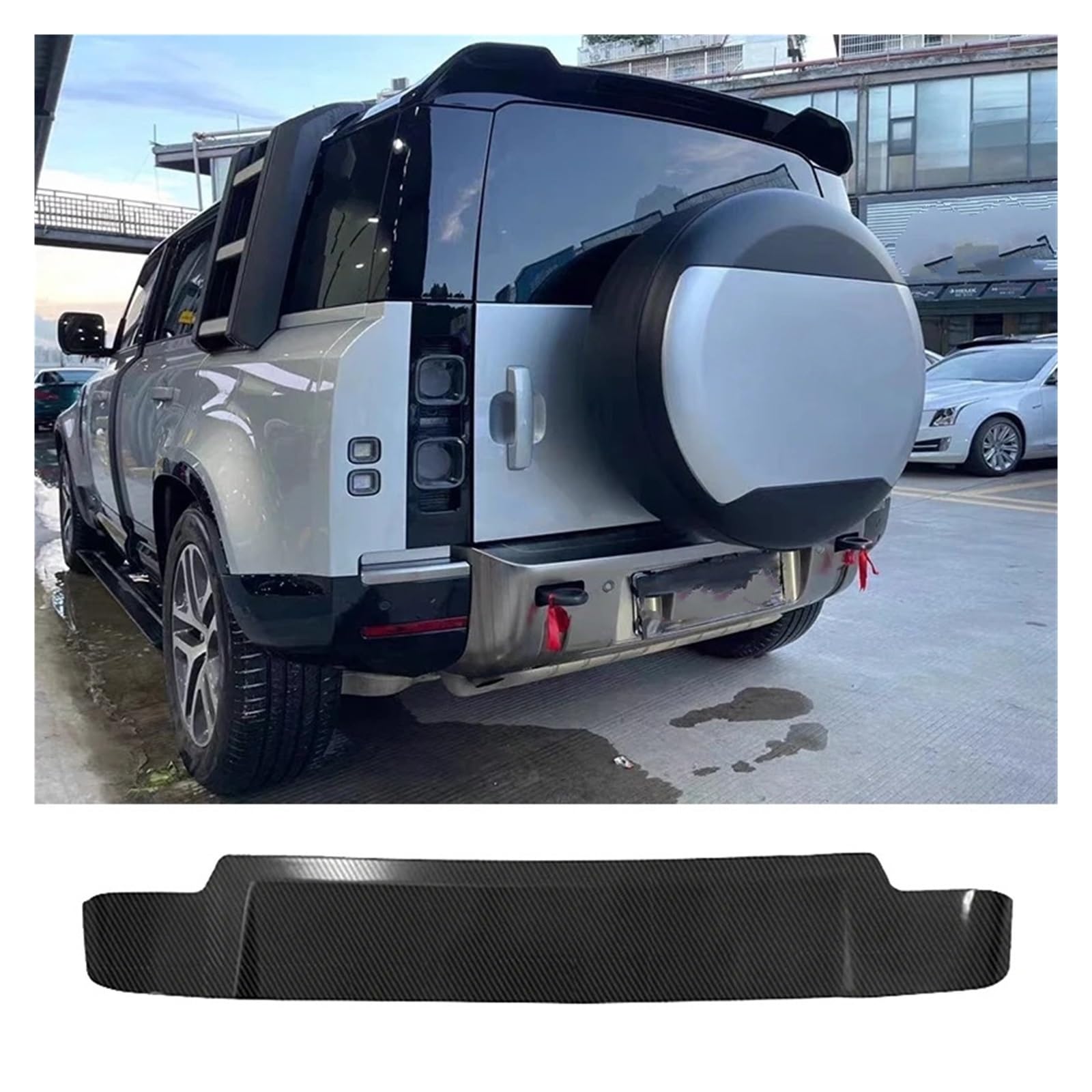 Auto Heckspoiler Für Land Für Rover Für Defend 2020 2021 Spoiler ABS Hinten Dach Defender Spoiler Trunk Boot Lip Schwanz Flügel Auto Schwanz Flügel Auto Heckflügel(Carbon Fiber) von GXFCASE