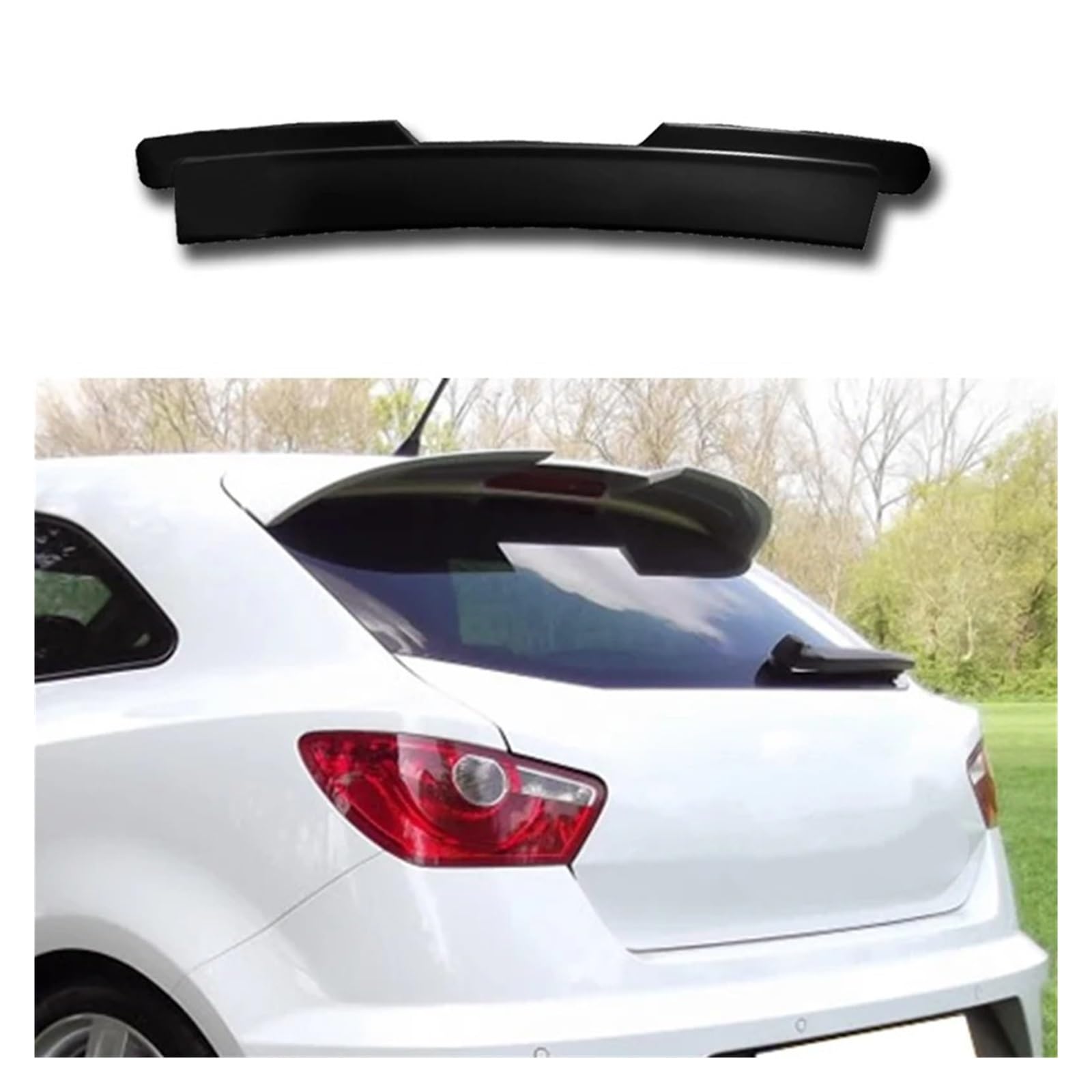 Auto Heckspoiler Für Seat Für Ibiza 2008 2009 2010 2011 2012 2013 2014 2015 2016 2017 Spoiler Für Cupra St 5 Tür Heckscheibe Dachflügel Spoiler Auto Heckflügel(Carbon Fiber) von GXFCASE