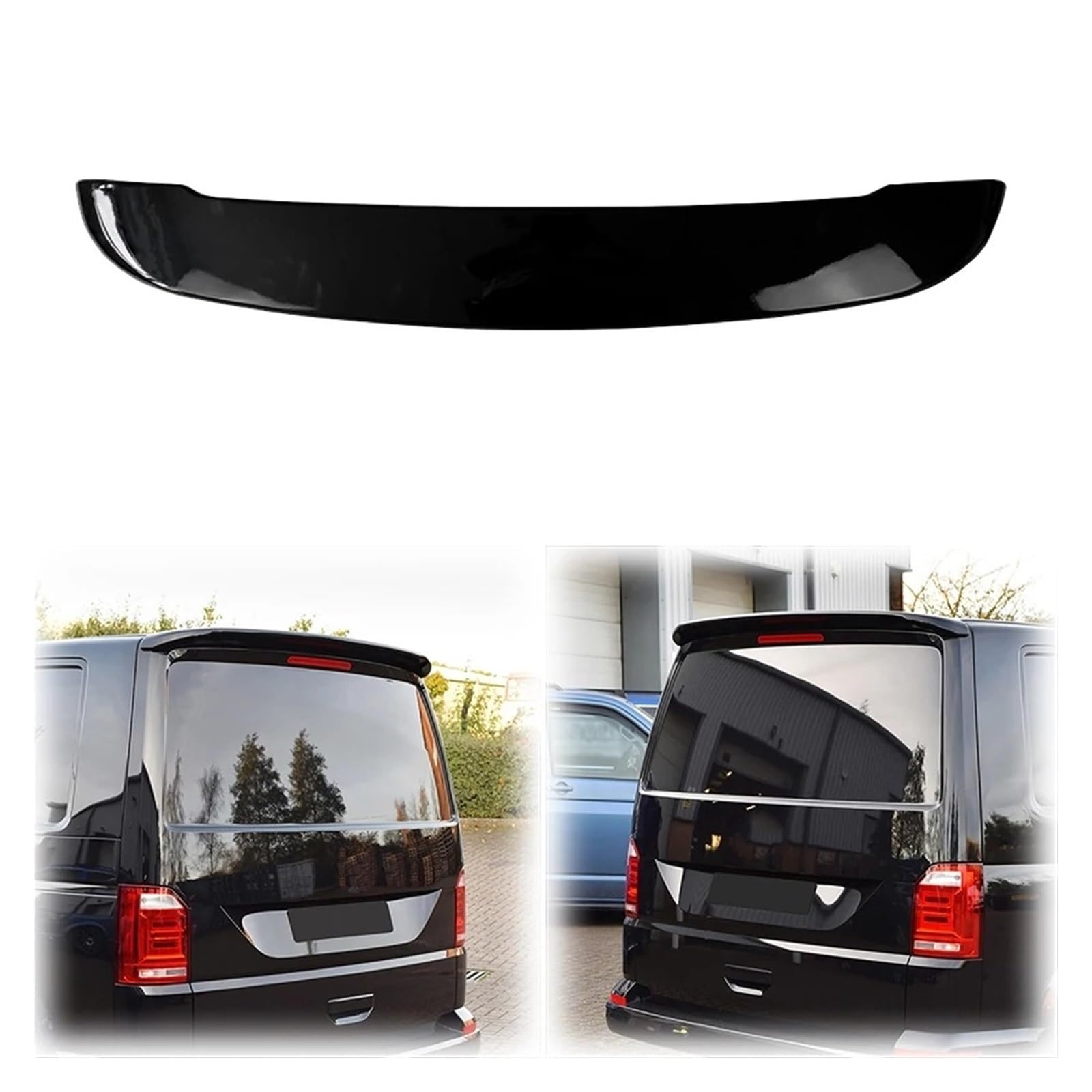 Auto Heckspoiler Für VW Für Transporter T6 T6.1 2015 2016 2017 2018 2019 Heckspoiler Spoiler Heckklappe ABS Glänzend Schwarz Auto Heckflügel Body Kit Auto Heckflügel(Glossy Black) von GXFCASE