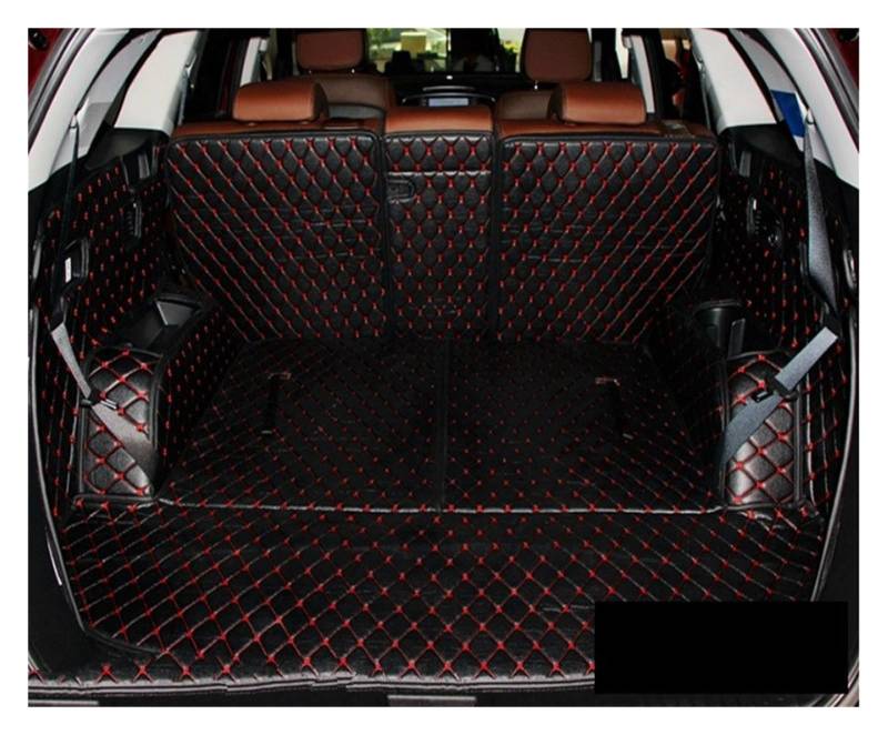 kofferraummatte Für KIA Für Sorento 7 Sitze 2019 Für Sorento 2020-2015 Auto Stamm Matten wasserdichte Boot Teppiche Liner Cargo mat Auto Kofferraummatten (Größe : Black with Red) von GXFCASE