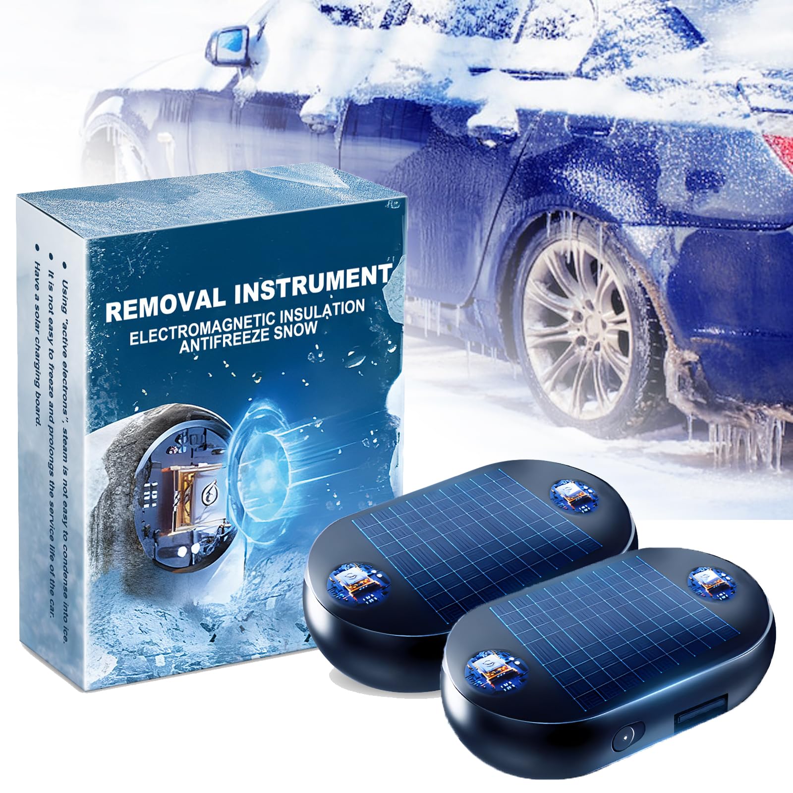 Auto-Interferenz-Anti-Frost-GeräT, Elektromagnetische Wellen Als Frostschutz - Und SchneeräUmgeräT, Elektromagnetische SchneeräUmung, Frostschutz-Elektromagnetisches Auto-SchneeräUmgeräT (2PCS) von GXHNB