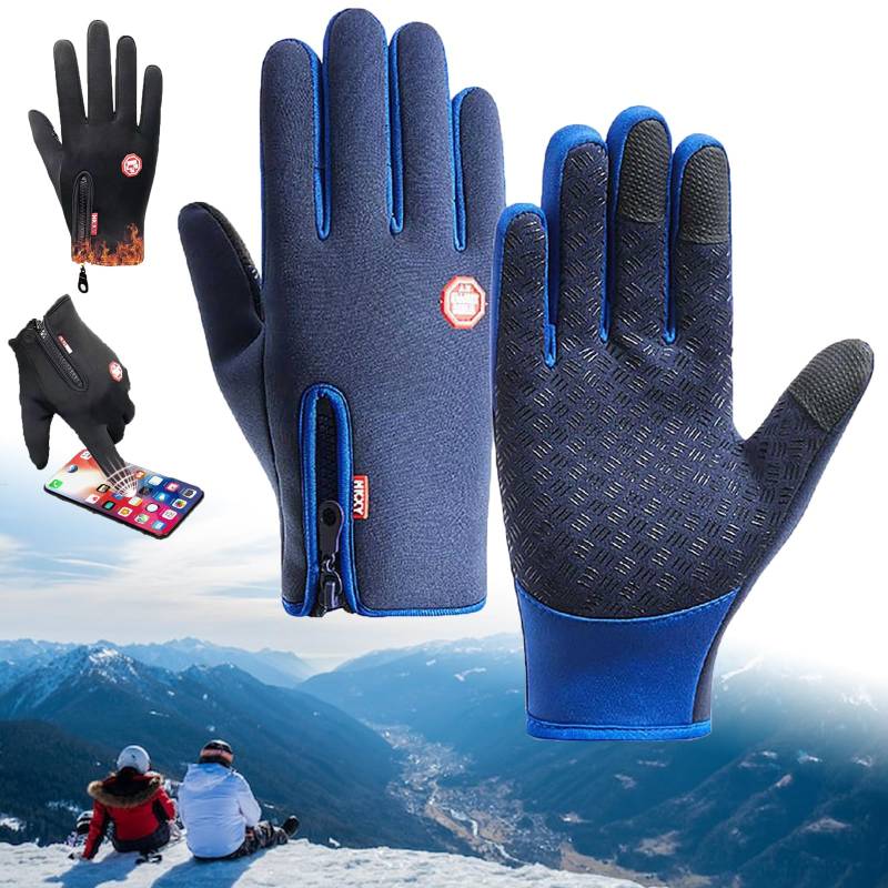 GXHNB Frostfit - Thermo Handschuhe, Frostfit-Thermo Handschuhe Perfekt FüRjedes Abenteuer, Warme Winterhandschuhe Mit Wasserabweisender Beschichtung Und Touchscreen-Funktion Winddicht (dunkelblau,M) von GXHNB