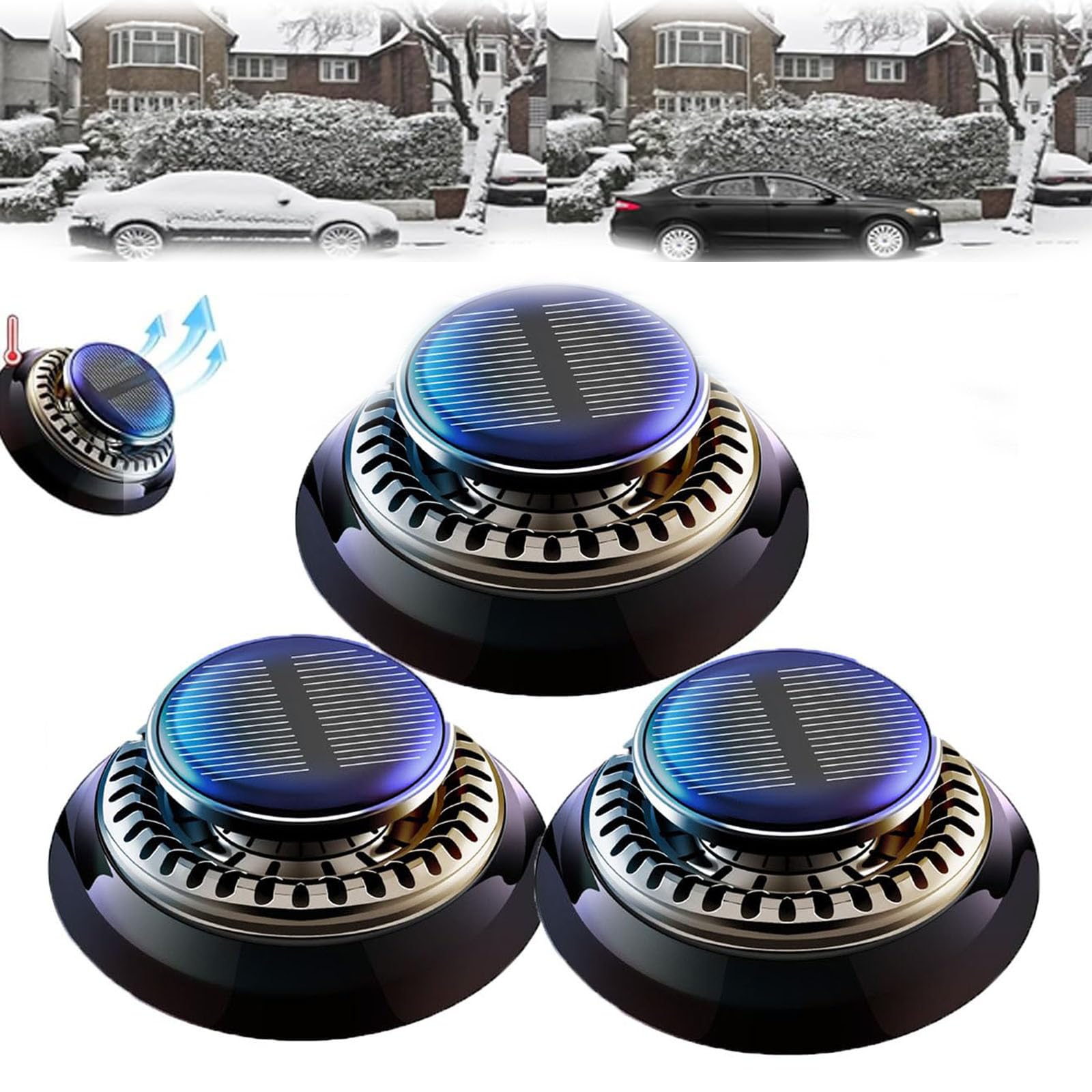 Electromagnetic Car Snow Removal Device, Antifreeze Snow Removal Device, Solar Powered Auto Rotary Car Air Freshener-Car (3Pcs) von GXJIXF