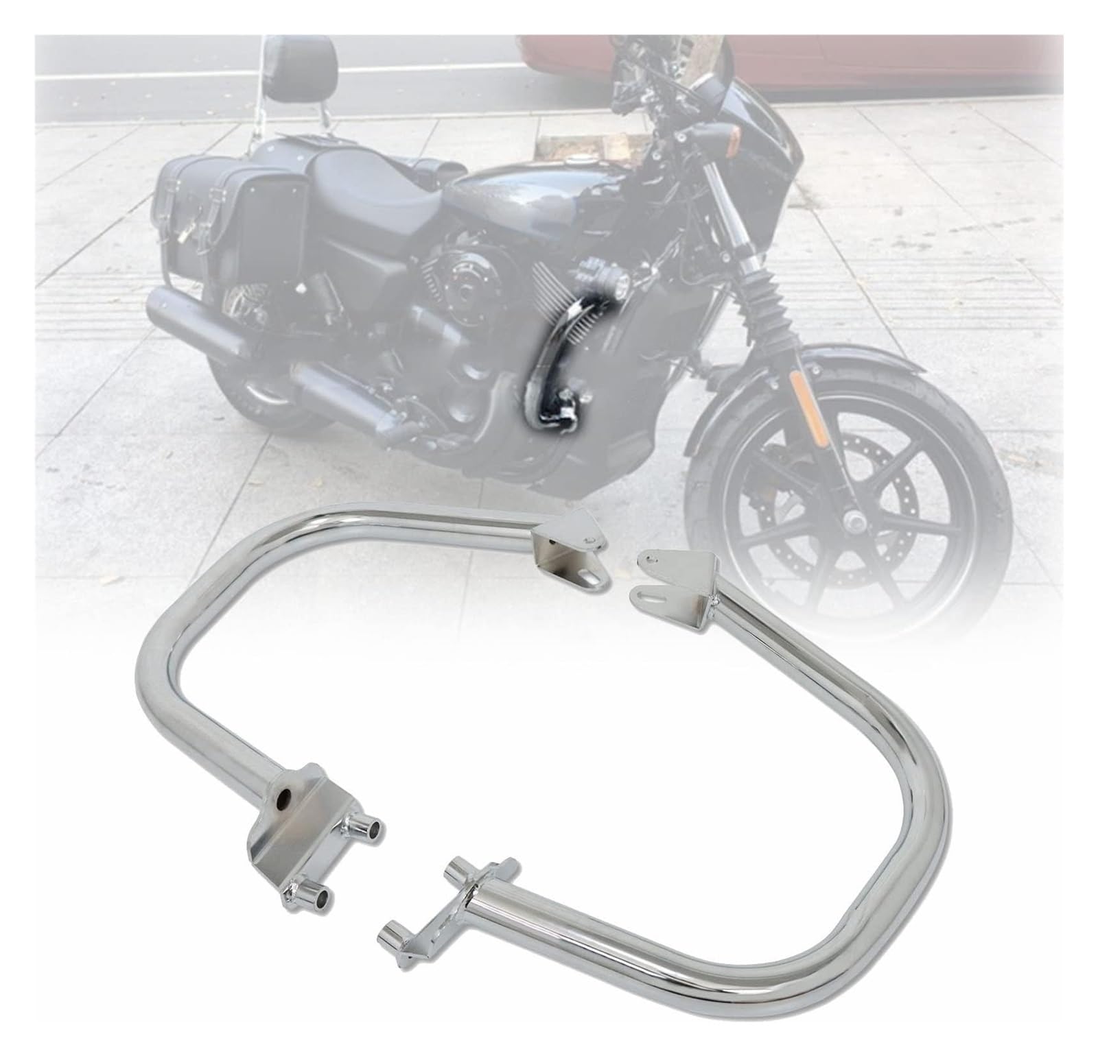 Auspuff Schalldämpfer Für Harley Street XG500 XG 500 XG750 Straße Straße 750 2015-2023 Motorrad Dekoration Front Stoßstange XG750A Crash Bar Stunt Käfig(Chrome) von GXSAI