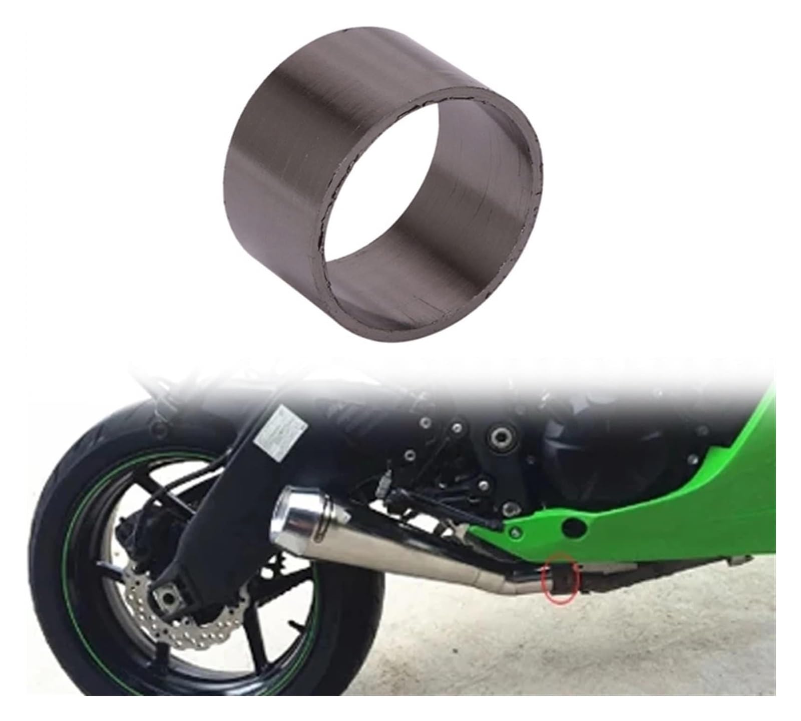 Auspuff Schalldämpfer Für K&awasaki ZX-6R 636 ZX6R 2009-2021 Auspuffrohr Fluchtmodifiziertes Mittelverbindungsrohr Quetschdichtung Motorradauspuff von GXSAI