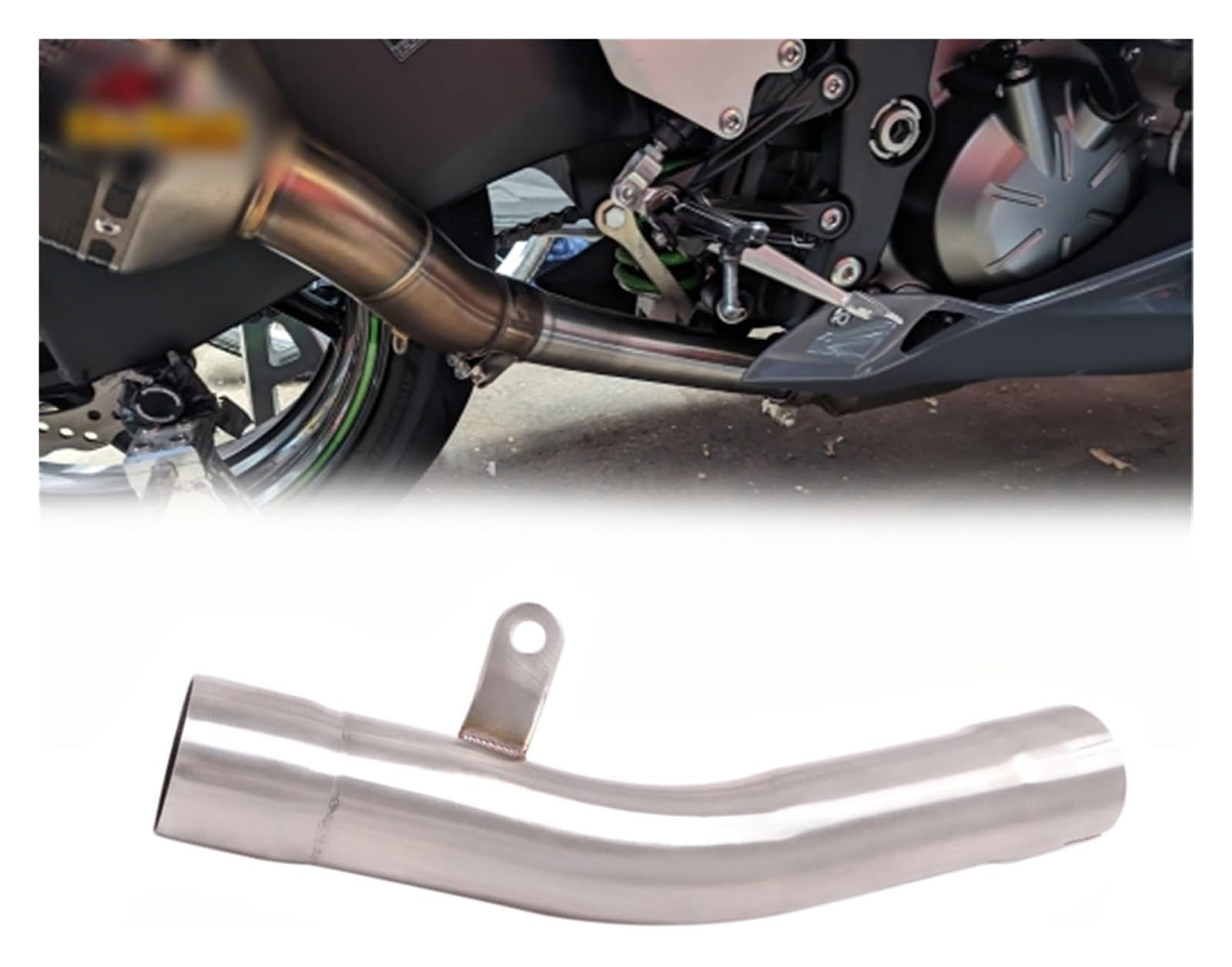 Auspuff Schalldämpfer Für K&awasaki ZX6R ZX 6R Für Ninja 636 2009-2022 Motorradauspuff Auspuff Flucht Modifiziertes Mittelverbindungsrohr Verbinden Schalldämpfer von GXSAI