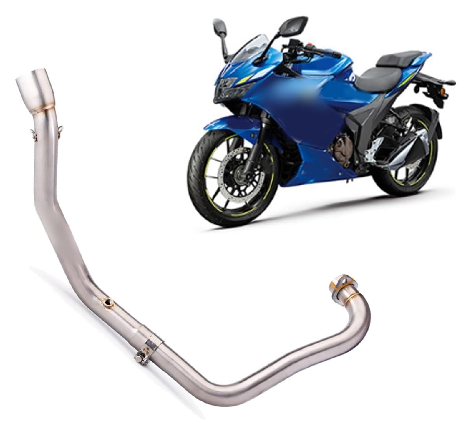 Auspuff Schalldämpfer Für S&uzuki GIXXER 250 GIXXER250 SF250 Motorradauspuff Slip-On-Auspuffschalldämpfer Escape Modified Front Tube Middle Link Pipe von GXSAI