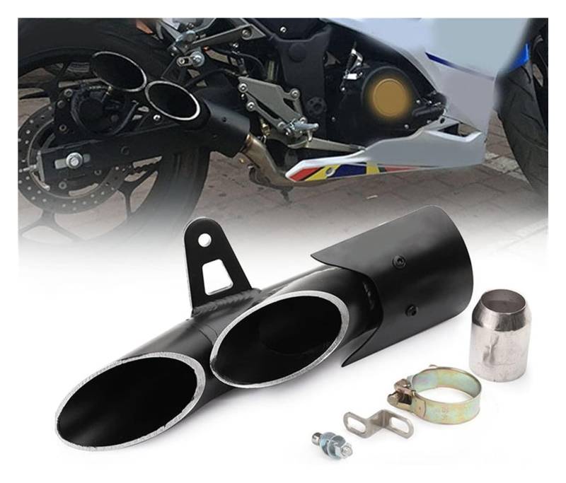 Auspuff Schalldämpfer Für Y&amaha R6 R3 Für K&awasaki Z900 Zx6r 51mm Auspuffschalldämpfer Double Down Slip-On Links & Rechts Auspuff Escape Moto Motorrad(B1 Right Side) von GXSAI