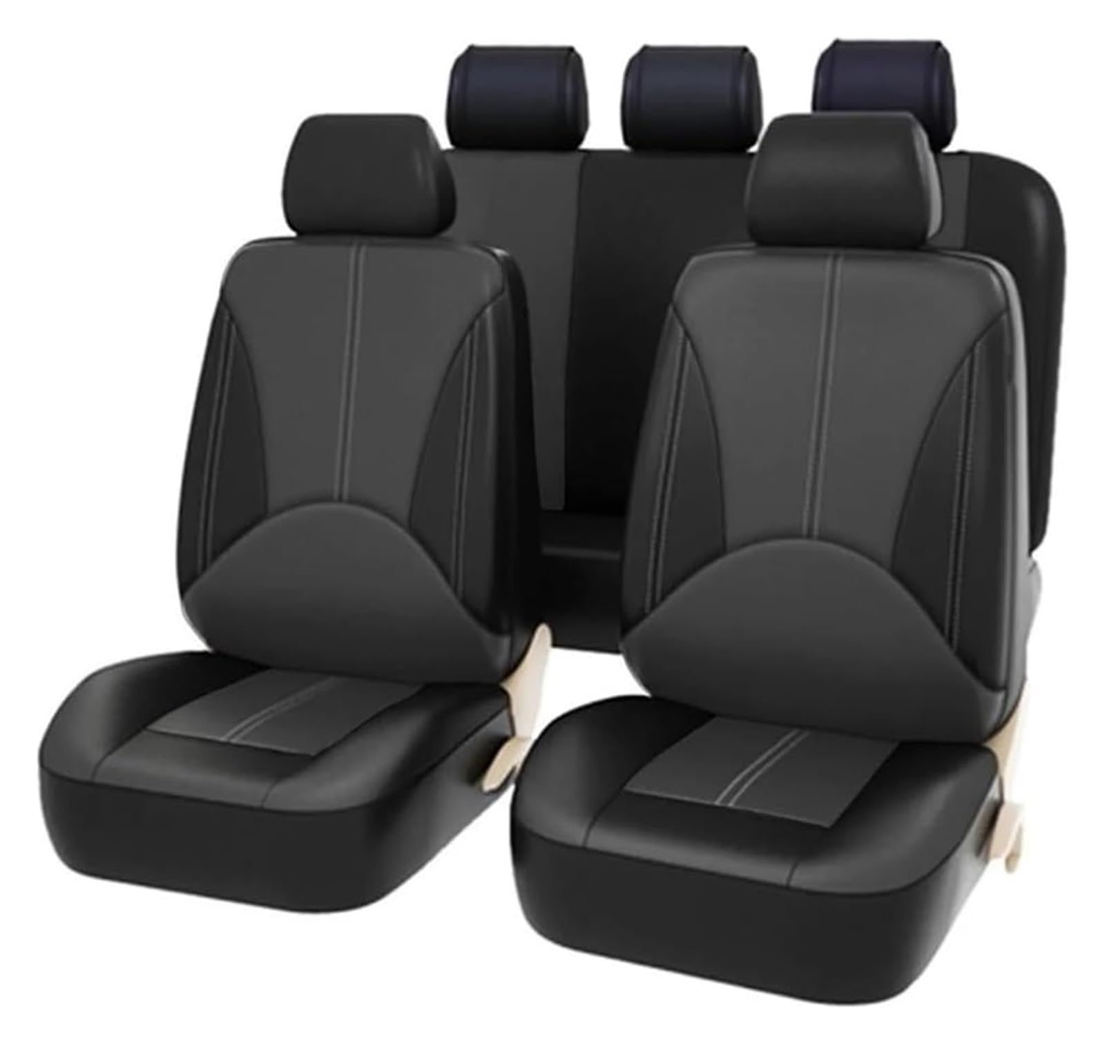 Auto Sitz Schonbezug Für B&MW X3 X4 X5 F10 G30 E60 E46 Autositzkissen Sitzbezug Full Surround Zubehör Vorne Hinten Set Sitzbezüge(5pcs-Black Grey) von GXSAI