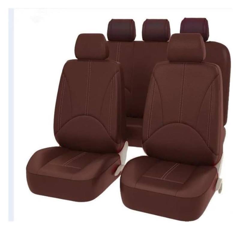 Auto Sitz Schonbezug Für B&MW X3 X4 X5 F10 G30 E60 E46 Autositzkissen Sitzbezug Full Surround Zubehör Vorne Hinten Set Sitzbezüge(5pcs-Coffee) von GXSAI