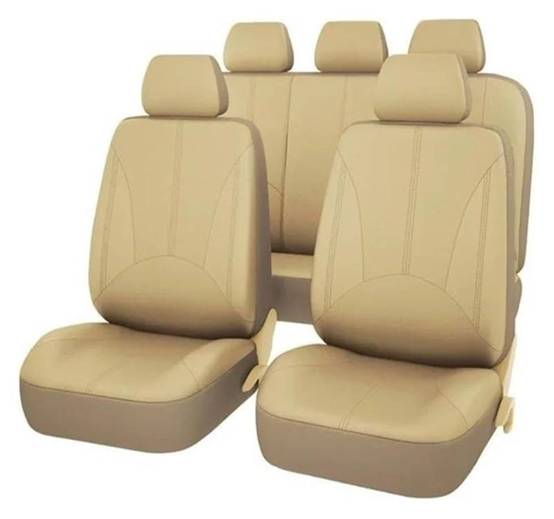 Auto Sitz Schonbezug Für B&MW X3 X4 X5 F10 G30 E60 E46 Autositzkissen Sitzbezug Full Surround Zubehör Vorne Hinten Set Sitzbezüge(5pcs-beige) von GXSAI