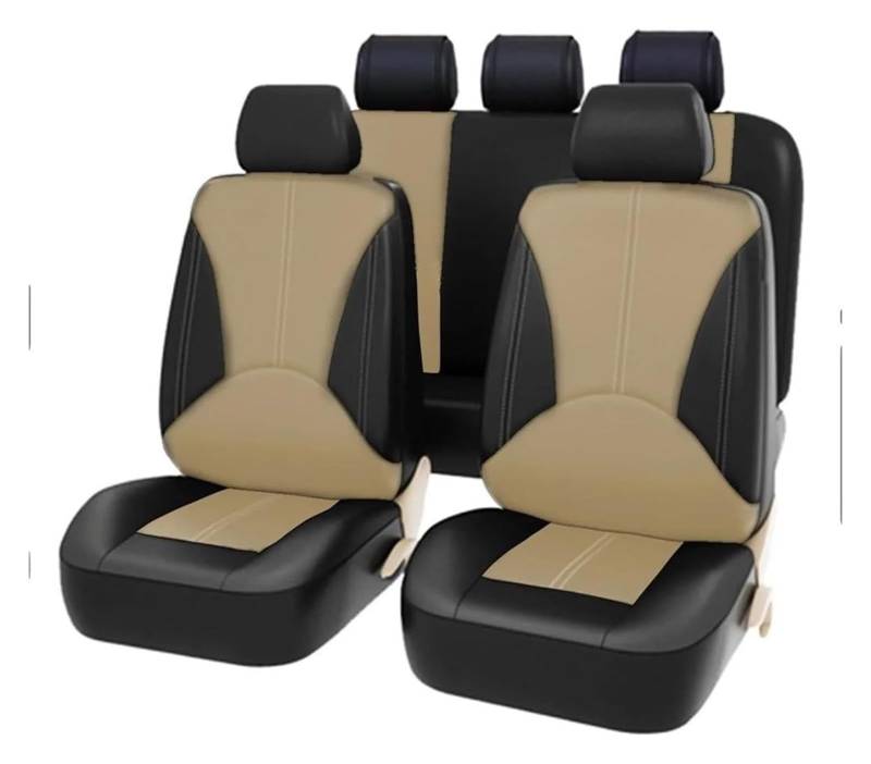 Auto Sitz Schonbezug Für B&MW X3 X4 X5 F10 G30 E60 E46 Autositzpolster Vordersitzschutzpolster Vollständiges Surround-Zubehör Universal-Autositzbezug(5pcs-Black beige) von GXSAI