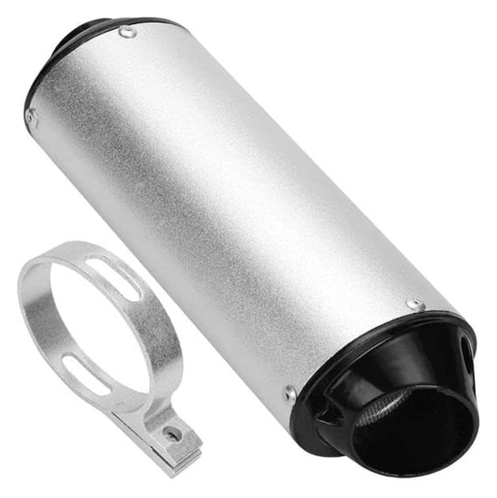 Für Dirt Pitbike Für ATV Motorrad Schalldämpfer Endrohr Auspuff Schalldämpfer 28mm / 32mm / 38mm Auspuffrohr Endabschnitt Schalldämpfersystem Motorrad Auspuff Tube(32mm Silver) von GXSAI