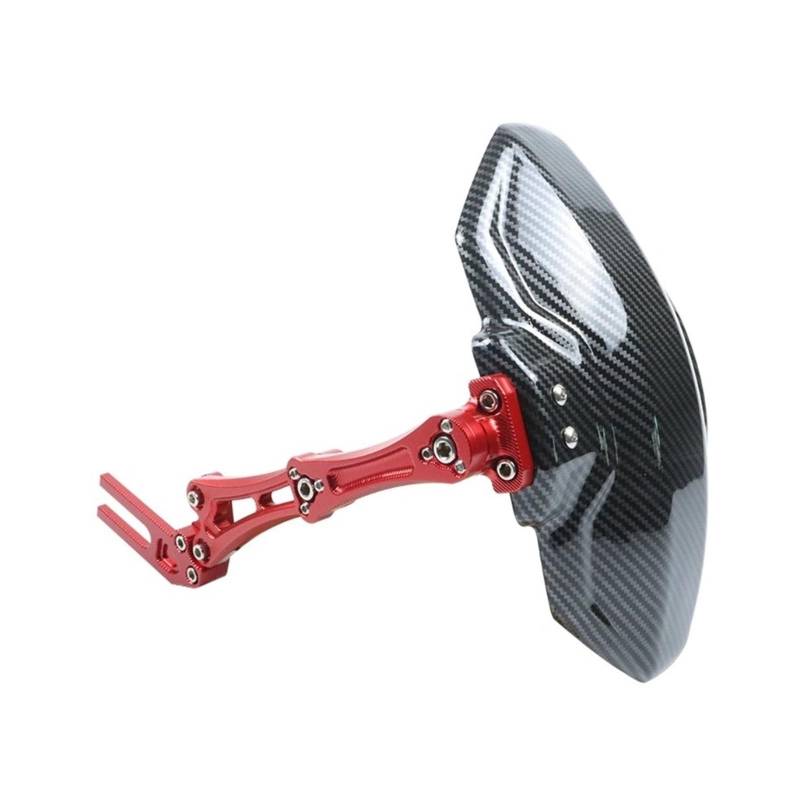 Für YZF R125 Für YBR 125G Für YZF R3 Motorrad Aluminium Kotflügel Hinten Carbon Faser Gedruckt Kotflügel Motorrad Heckfender Schutzblech(rot) von GXSAI