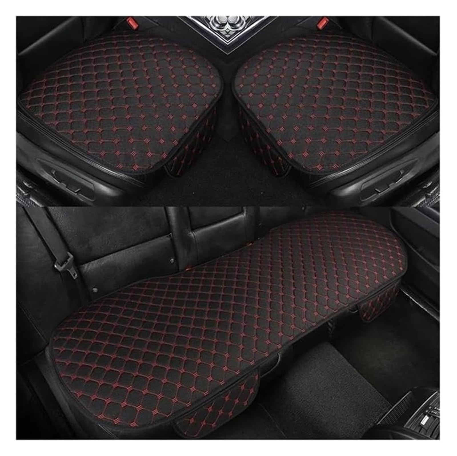 GXSAI Auto Sitz Schonbezug Für B&MW X5 E87 X1 X2 X3 X4 X6 X7 M3 M4 M5 Autositzkissen Innenzubehör Sitz Autokissen(Black Red 5-Seater) von GXSAI