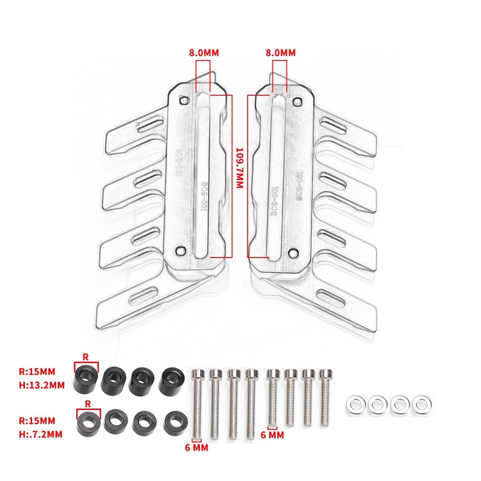 Motorrad Zubehör Kotflügel Seite Schutz Block Kotflügel Vorne Seite Anti-Fall Slider Für SHIVER750 Für Apulia Shiver 900 750 Für GT Motorrad Heckfender Schutzblech(rot,B) von GXSAI