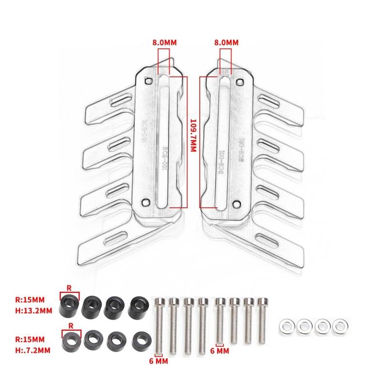 Motorrad Zubehör Kotflügel Seite Schutz Block Kotflügel Vorne Seite Anti-Fall Slider Für SHIVER750 Für Apulia Shiver 900 750 Für GT Motorrad Heckfender Schutzblech(rot,B) von GXSAI