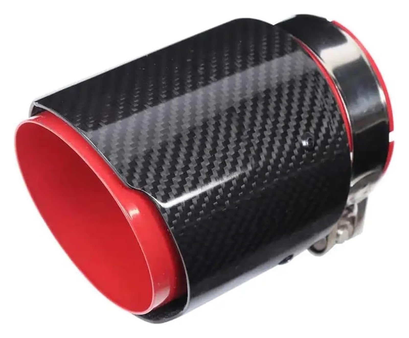 Schwanz Kehle Auspuffspitze Carbon Fiber Tail Throat Rotes Rohr Gerader 3,1-Zoll-Einlass 4 Zoll Einzelauslass Universal-Auto-Auspuffspitzenrohr von GXSAI