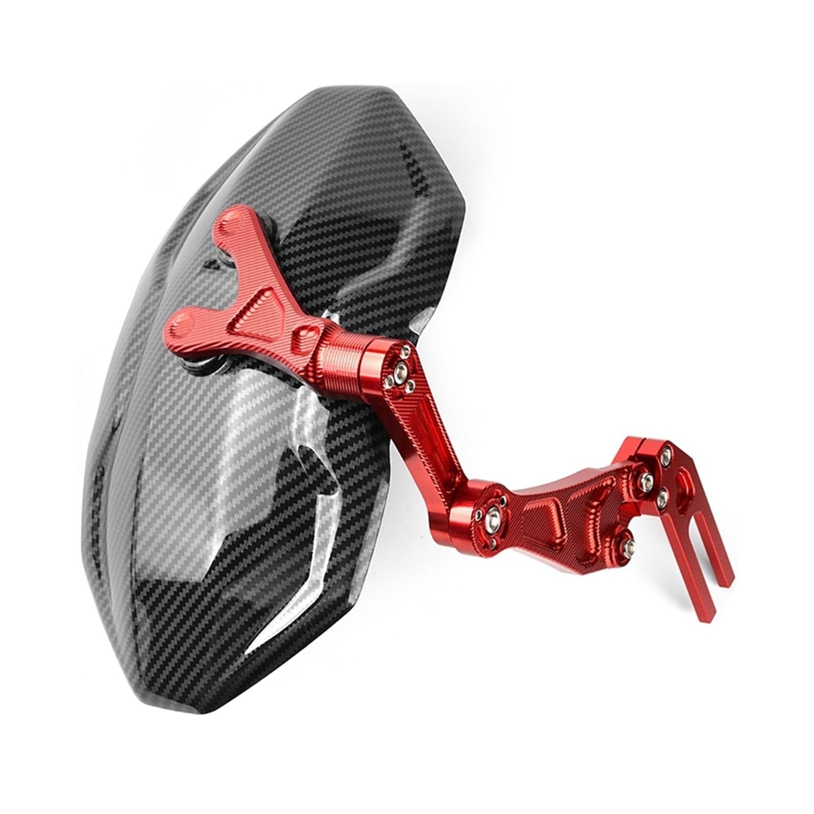 Universal Elektrische Motorrad Kotflügel Hinten Spritzschutz Für CB400 Für CB 400 650R CRF1000 Für CRF 1000 Motorrad Heckfender Schutzblech(Carbon Fiber Red) von GXSAI