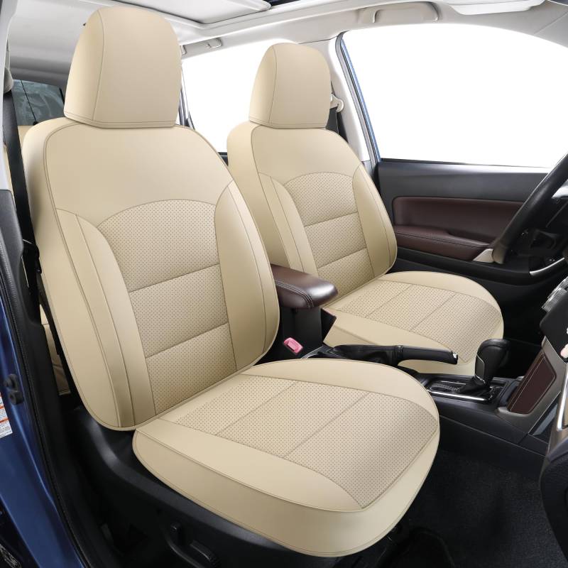 GXT Passgenaue Subaru Forester Sitzbezüge, 7-Sitze, wasserdicht, Leder, Autositzkissen, passend für Subaru Forester 2013–2018, Beige von GXT