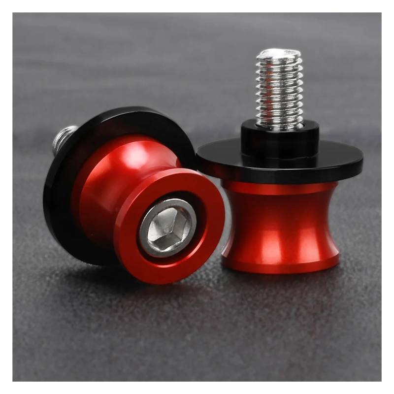 Motorrad Bobbins 8 MM Hinterradständerschrauben Passend für ZX6RR 2000-2004 Zubehör(B M8 red) von GXTCJDM