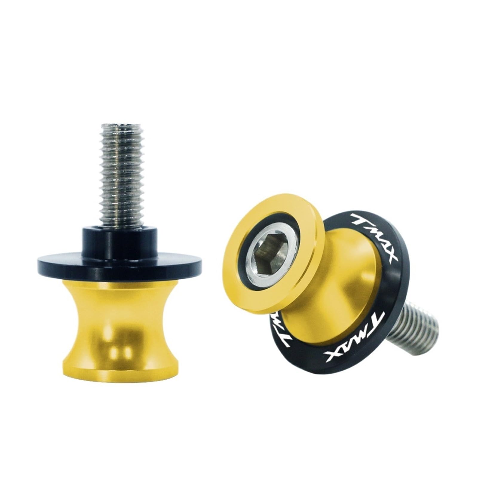 Motorrad Bobbins M 6 Hinterradständer Schrauben Paddock Passend Für TMAX 500 T-MAX530 DX SX(Gold) von GXTCJDM